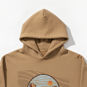 Sweat-shirt à capuche pour homme de qualité supérieure, en coton épais, avec broderie graphique sur le thème de l'aventure, coupe ample - Product Image 4