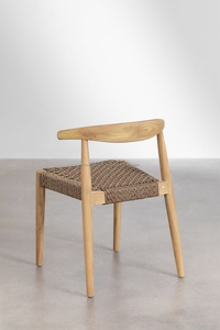 Silla de comedor de madera de teca de diseño curvo minimalista moderno para jardín al aire libre banquete Villa Hotel Park taller uso fiestas escuela - Product Image 3