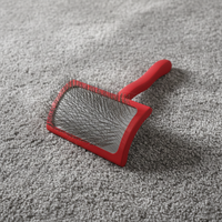 EVERSHARP Brosse démêlante professionnelle en fer rouge à longues dents, grande, écologique, pour toilettage des animaux, facile à utiliser pour chiens et chats
