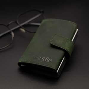 [Bargain Item] Top Quality Castello Crazy Horse Leather <b>RFID</b> Aluminum Card Case Smart <b>Wallet</b> Men's Slim 9 Colors - Product Image 4