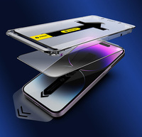 Protection d'Écran en Verre Trempé Anti-Espion 9H à Couverture Intégrale Anti-Traces de Doigts avec Dépoussiérage Automatique pour iPhone 17 Pro Max 16 15 14 13