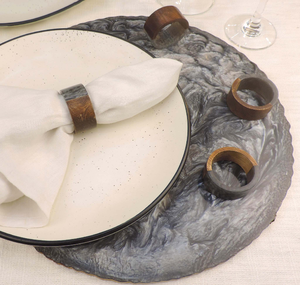 Anneau de serviette en résine époxy et bois, décoration de mariage, pour la maison et la cuisine, qualité excellente. - Product Image 4