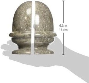 Marble Stone Bookends Round Traditional Design 6.3 In 16 Cm Single Piece Minimalist beige curve design Geometric sculptural book - Product Image 5
