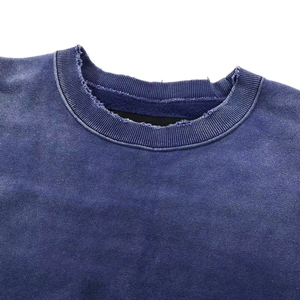 Men's Acid Wash <b>Vintage</b> Crew Neck <b>Sweatshirt</b> <b>Oversized</b> Long Sleeve Knitted Pullover Casual Solid Color - Product Image 5