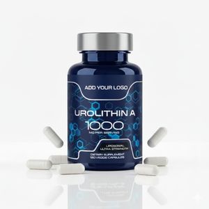 Urolitina A de Alta Pureza OEM, Formulación Personalizada, Cápsulas de Urolitina A Liposomal de Marca Privada, Suplemento Dietético Herbal para Adultos - Product Image 1