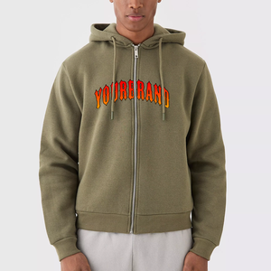 Sweat à capuche zippé personnalisé pour homme, 100% coton, coupe oversize à épaules tombantes, vierge, vente en gros, coupe carrée et épaisse - Product Image 1