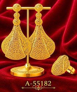 Boucles d'oreilles clous en alliage plaqué or, style marocain, forme cloche, ensemble de bijoux pour mariage et fête - Product Image 1