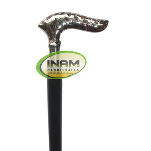 Fritz Handle Wooden <b>Walking</b> <b>Stick</b> with Black Shaft and Ornate Brass Grip | Classic Hiking Cane for Outdoor Trekking and <b>Walking</b> - Product Image 2