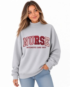 Custom Oversized <b>Women</b> MockNeck Sweatshirt Relaxed Fit Pullover Soft Comfortable Fleece Fabric OEM ODM <b>Clothing</b> - Product Image 2