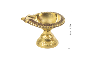 Lampe Diya en laiton de designer, artisanale, traditionnelle, décorative, lampe à huile Deepam pour la maison, le temple, la Pooja, la décoration de festival, cadeaux - Product Image 2