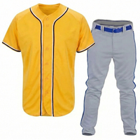 Uniforme de baseball 100% polyester, tissu respirant, léger, coupe confortable, uniforme de baseball unisexe, idéal pour les vêtements de sport