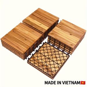 27pcs <b>Interlocking</b> 11.8 X 11.8in Wood Deck <b>Tiles</b> for Patio Garden Deck Poolside-Outdoor Flooring Decking - Product Image 1