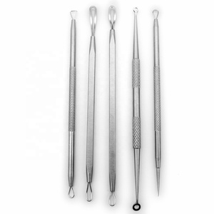 Professional 5 Piece Stainless Steel Blackhead Acne Extractor Kit Waterproof Pore Cleaner for Facial Skin Care - Product Image 1