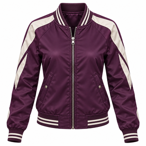 Chaqueta de Mujer con Cuello Alto y Cierre, Estilo Casual de Negocios, Color Sólido, Transpirable y Personalizable - Product Image 2