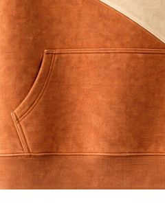 Sudadera con Capucha de Manga Corta para Hombre, Color Carbón Beige y Rojo Óxido, con Bolsillo Canguro, de Algodón y Felpa, Estilo Casual Urbano - Product Image 6