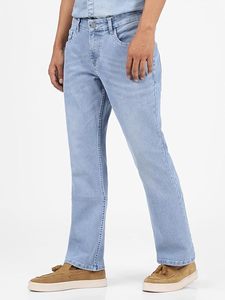 Jeans de Hombre de Corte Recto, Lavado Claro, Cintura Media, Ajuste Regular, Pantalones de Mezclilla Sólidos Casuales, 100% Algodón, Ecológicos, Resistentes a la Decoloración - Product Image 1