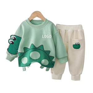 Sweat-shirt jaune à imprimé ours de dessin animé pour bébés garçons, pantalon gris, ensemble décontracté d'automne, manches longues, col rond, coupe ample - Product Image 5