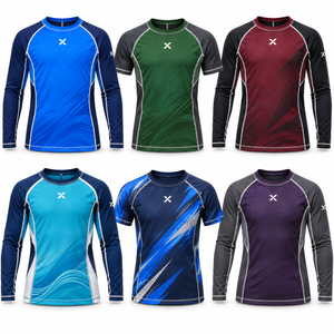 Maillots de bain à manches longues pour enfants et jeunes |   Violet Noir Vert Bleu Ciel Bourgogne |   Fabricant OEM ODM |   Vêtements de sport | - Product Image 5