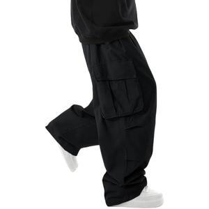 Men Baggy Cargo <b>Pants</b> Elastic Waist Loose Fit Washed Wide Leg Polyester/Cotton <b>Summer</b> Utility Jogger <b>Pants</b> for Outdoor - Product Image 5