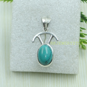 Pendentif ovale en argent Sterling 925, turquoise bleue, fait à la main, bijoux spirituels tribaux minimalistes, cadeau pour femmes et hommes, Art Boho - Product Image 3