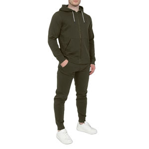 Conjunto Deportivo con Capucha para Hombre 2026, Traje Deportivo con Cremallera, Chándal de Color Sólido, Sudadera con Capucha y Cremallera - Product Image 1