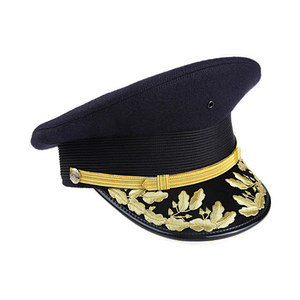 Gorra de Marinero Blanca, Negra y Gris al por Mayor con Parche de Logotipo Bordado en Relieve, Insignia OEM, Gorra de Capitán de Uniforme - Product Image 1