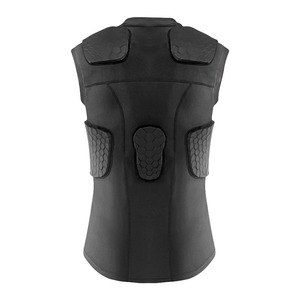 Unisex Padded Compression V-Neck Sleeveless Neoprene Sports Protective Gear Adult Fitted Solid Black - Product Image 4