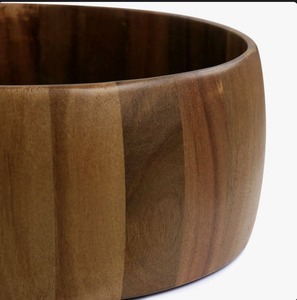 Bol de service rond en bois avec cuillères à salade, design minimaliste fait main pour les fêtes - Product Image 5