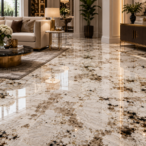 Dalle de pierre de granit crème d'Alaska Natural Movement Premium pour comptoir intérieur, avec fond crème chaud et surface douce - Product Image 4