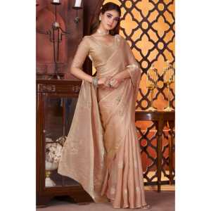 Saree perlé de créateur avec tuyau Travail à la main Butta Tenue de fête élégante pour s'habiller de carrière - Product Image 3