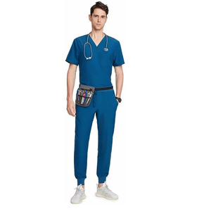 Ensembles de blouses médicales classiques unisexes en coton blanc, en tissu jersey, avec détection d'aiguilles, pour infirmières professionnelles, usage hospitalier - Product Image 5