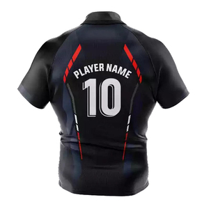 Prix d'usine, designs OEM personnalisés de haute qualité, maillot de rugby respirant à manches courtes - Product Image 6