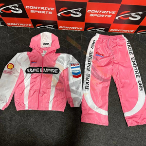 Chaqueta de nailon y pantalones de chándal de nailon personalizados para hombre, conjunto deportivo cortavientos - Product Image 1
