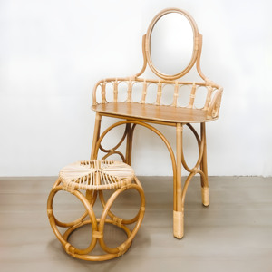 Top Product Rattan Dressing Table Natural Bamboo Dressing Tables Vintage <b>Makeup</b> <b>Vanity</b> Furniture - Product Image 1