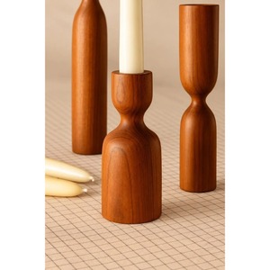 ชุดเชิงเทียนไม้ตกแต่งบ้านแบบธรรมชาติ ชุดสามชิ้น - Product Image 2