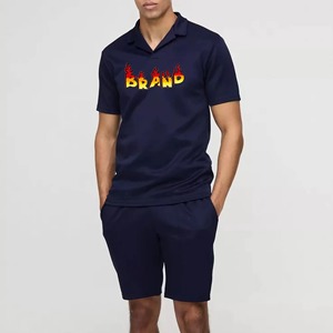 Conjunto Deportivo Casual para Hombre con Logotipo Personalizado, Estilo Acid Wash, Camiseta y Pantalones Cortos para Correr - Product Image 1