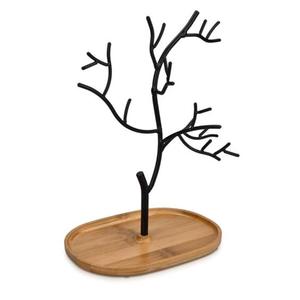 Silver <b>Tree</b> Jewelry Stand With Tray Bohemian Decorative Organizer For Rings Necklaces Home Display Tabletop Decoration - Product Image 4