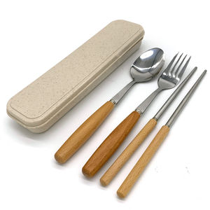 Cubiertos de acero inoxidable hechos a mano de alta calidad, juego de cubiertos de madera de olivo para el hogar, restaurante, comedor, vajilla vintage ecológica. - Product Image 3