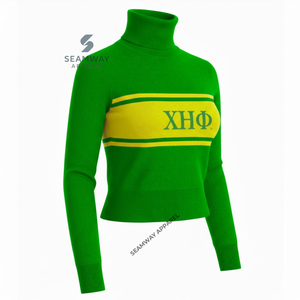Pull à col roulé pour femme Chi Eta Phi Sorority, pull tricoté à col haut, pull décontracté à col montant, pull chaud à col polo - Product Image 2
