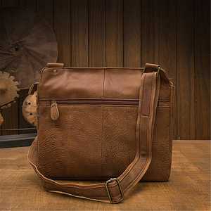 Sac à bandoulière pour ordinateur portable en cuir de vache véritable pour homme, durable, usage quotidien, style rétro, 15,6 pouces, LLB-0331 - Product Image 3