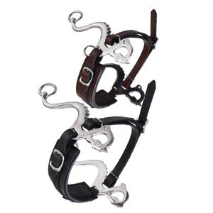 Bridon Hackamore sans mors style Dragon Noir Marron, réglable en acier inoxydable, pour équitation anglaise et western, équipement équestre de qualité supérieure - Product Image 3