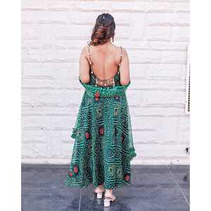 Ensemble de costume en mousseline de soie verte Hara - Disponible en taille XS - Product Image 4