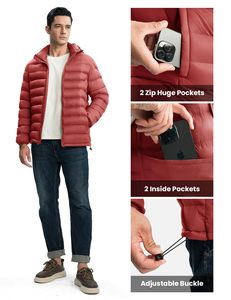Blouson matelassé en toile coupe-vent haut de gamme pour l'automne, avec logo personnalisé, patchs chenille matelassés sur le devant, vêtement d'extérieur isolé, à capuche, épais, unisexe - Product Image 2
