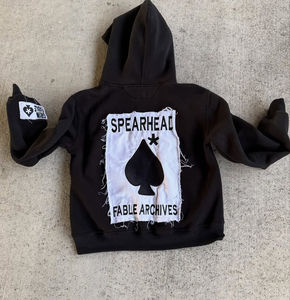 Ensemble de sweat-shirts à capuche Y2K 2 pièces en coton 100% avec imprimé encre blanche, poche et manches raglan, style streetwear décontracté et oversize - Product Image 3