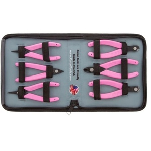 Xuron Tools 6 Piece Jewelry <b>Pliers</b> <b>Set</b> Pink Handle Made In Usa For Diy Jewelry Making - Product Image 2