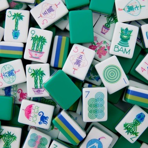 Classic Luxury Travel American Jasmine Green <b>Mahjong</b> <b>Set</b> 1.26 Inch Acrylic Tiles 4Pcs - Product Image 6