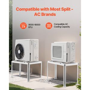 Supporto Regolabile per Mini Split 9000-18000 BTU, Condizionatore d'Aria Domestico Senza Condotti, Pompa di Calore Anti-Vibrazione - Product Image 6