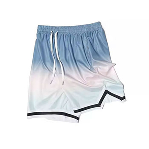 Men's Gradient Color <b>Board</b> Shorts With Drawstring Waist Quick Dry Satin Fabric Casual Sport Style Short Shorts - Product Image 6