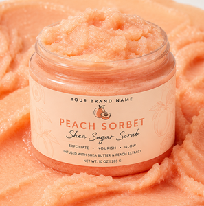 OEM Private Label Organic Peach Sorbet Shea Butter Sugar <b>Scrub</b> Wholesale Hydrating Exfoliating <b>Body</b> <b>Scrub</b> for Dead Skin Removal - Product Image 2