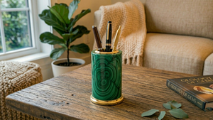 Coffret Cadeau d'Entreprise en Pierre de Malachite - Cadeau d'Affaires Artisanal de Haute Qualité avec Logo Personnalisé, Design Moderne et Luxe Léger, Vert - Product Image 3